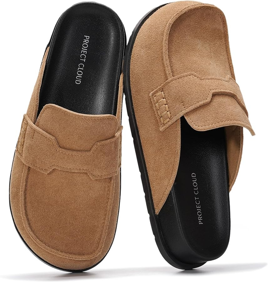 Project Cloud 100% Genuine Leather Womens Clog - Memory Foam Arch Support Non-Slip Sole Mules & C... | Amazon (US)
