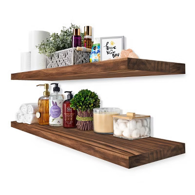 Sorbus 2 Pack 35” Solid Wood Floating Shelves - for Bathroom Decor, Books, Bedroom & Living Room | Target