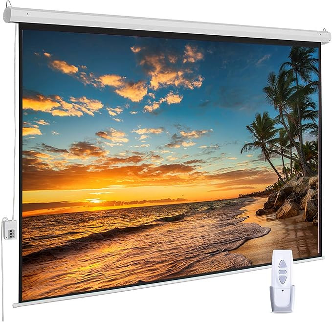 Auto Motorized Projector Screen 100 inch 16:9 HD Diagonal with Remote Control, Wall/Ceiling Mount... | Amazon (US)