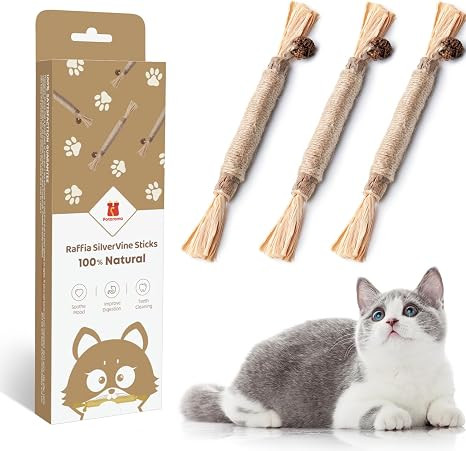 Potaroma 3 Pack Natural Silvervine Sticks Cat Toys, Catmint Silvervine Blend Sticks, Catnip Kitte... | Amazon (US)