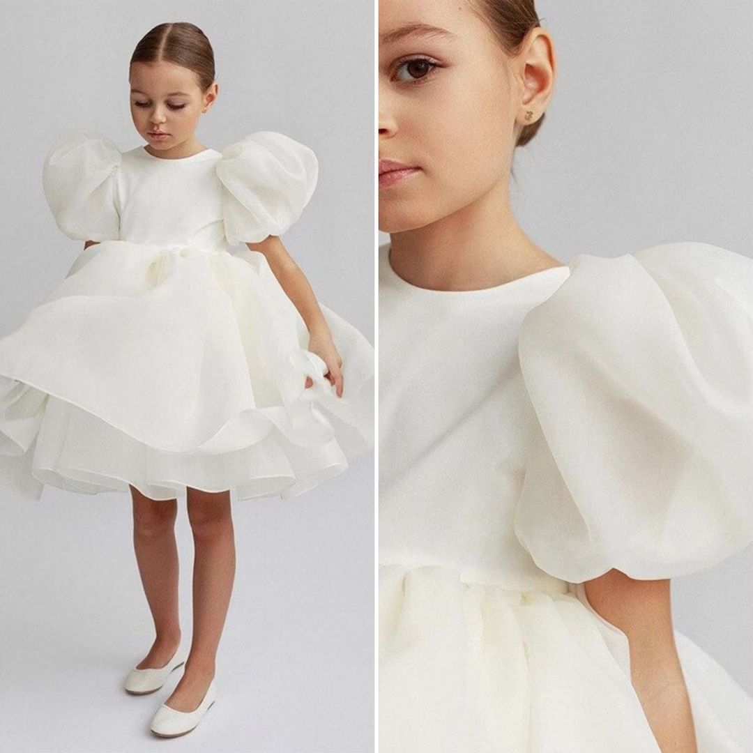 flower girl dress, wedding dress white for toddler, puffy dress flower girls, white dress for kid... | Etsy (US)