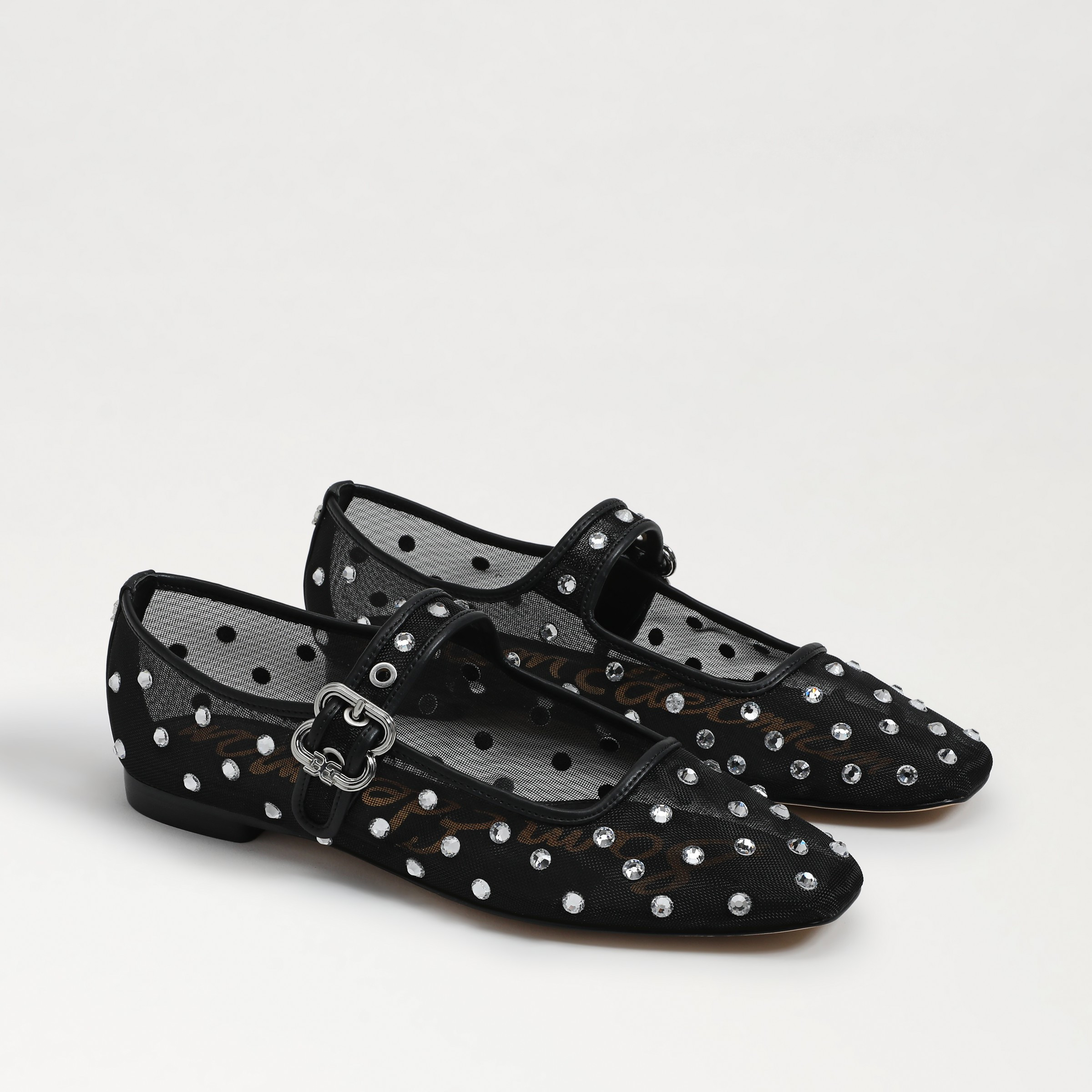 Sam Edelman Michaela Shine Mary Jane Flat Black Mesh | Sam Edelman