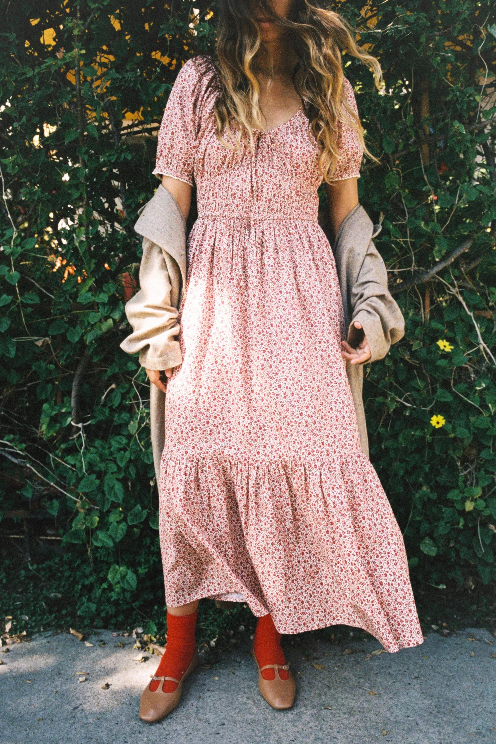 The Brynne Dress | Maroon Calico | Christy Dawn