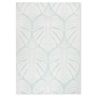 Tommy Bahama Lanai Palm Leaves Blue/Ivory 6 ft. x 9 ft. Indoor Outdoor Area Rug 2A-40479-327 - Th... | The Home Depot