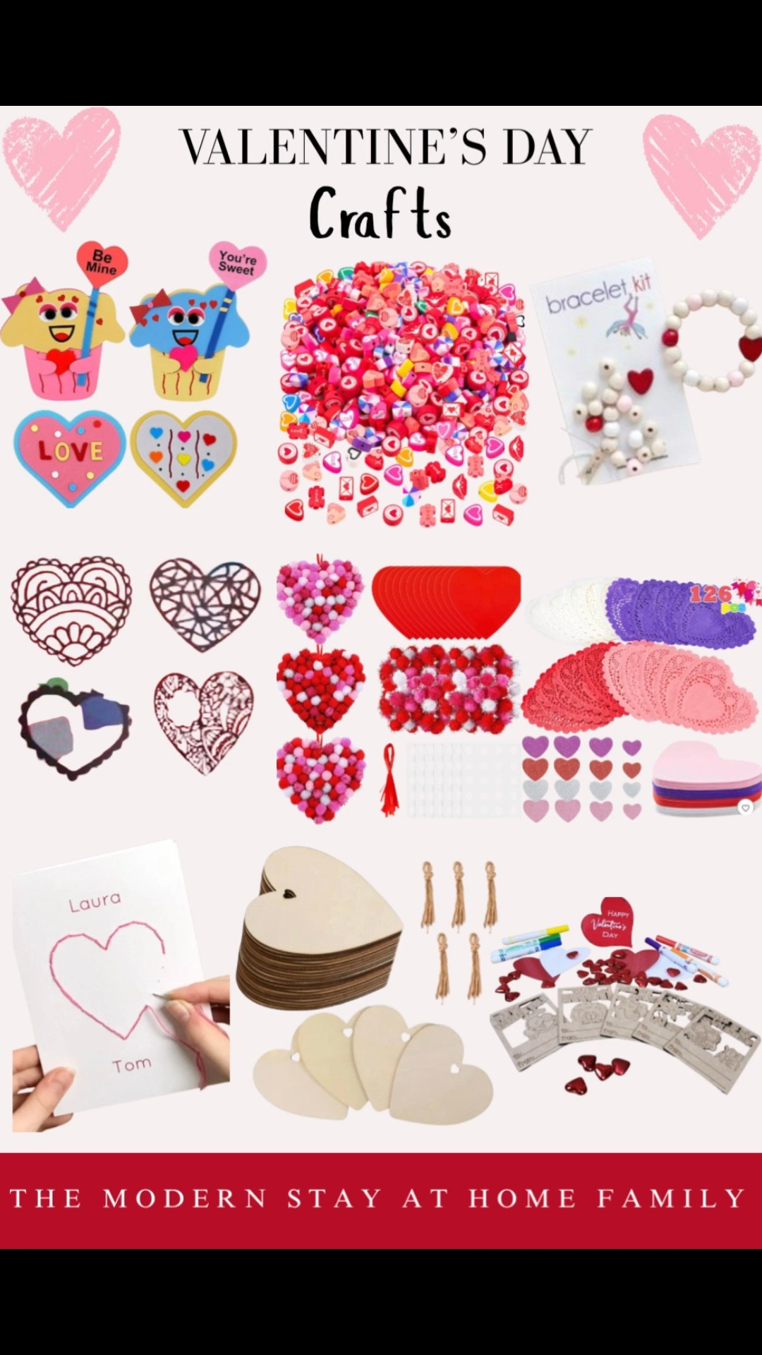 Valentine’s Day Crafts for Kids 💕
These easy Valentine’s Day crafts are perfect for toddlers, preschoolers, and big kids alike! From heart-shaped wood cutouts and pom-pom hearts to beaded bracelet kits, lace doilies, felt hearts, and paint-your-own Valentine kits, these supplies make the cutest classroom parties, homeschool activities, and at-home Valentine fun. Simple, affordable, and mess-friendly crafts that encourage creativity, fine motor skills, and sweet handmade gifts for friends, teachers, and family. Perfect for February crafts, party stations, or quiet time activities.


Valentine’s Day crafts, kids Valentine crafts, toddler Valentine activities, preschool Valentine crafts, classroom Valentine ideas, Valentine craft supplies, heart crafts, pom pom hearts, beaded bracelet kit, wooden heart cutouts, Valentine DIY, February crafts for kids, homeschool Valentine ideas, Valentine party activities, easy kids crafts, Valentine art projects, kids DIY Valentines, holiday crafts for kids, Valentine decorations, modern stay at home family crafts#LTKFindsUnder50

#LTKValentine #LTKKids #LTKSeasonal