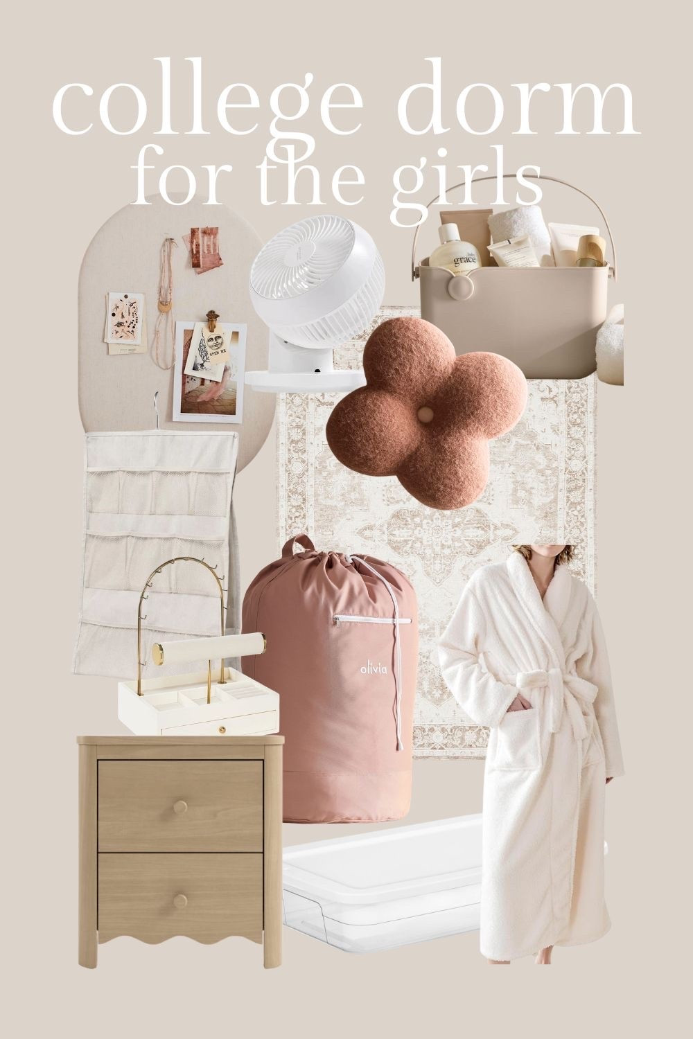 College dorm room essentials for the girls. Bathroom caddies, washable rugs, bedding, storage and a cozy robe.

#LTKmomlife #LTKKids #LTKHome