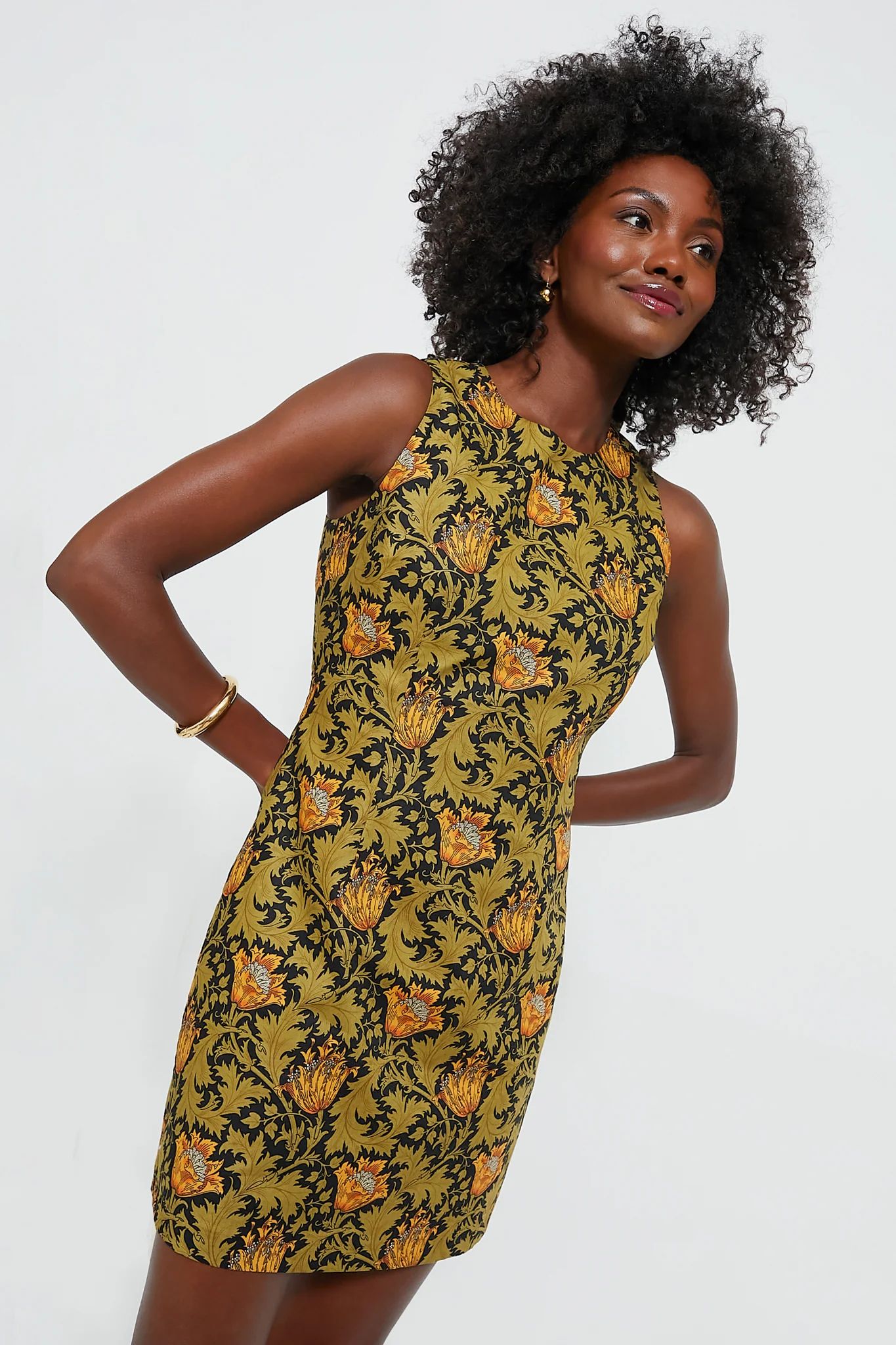 Olive Leafy Floral Lennon Mini Dress | Tuckernuck (US)