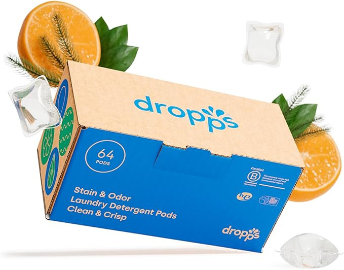 Dropps Stain & Odor Laundry Detergent Pods: Clean & Crisp | 64 Count | HE Compatible + All Washer... | Amazon (US)