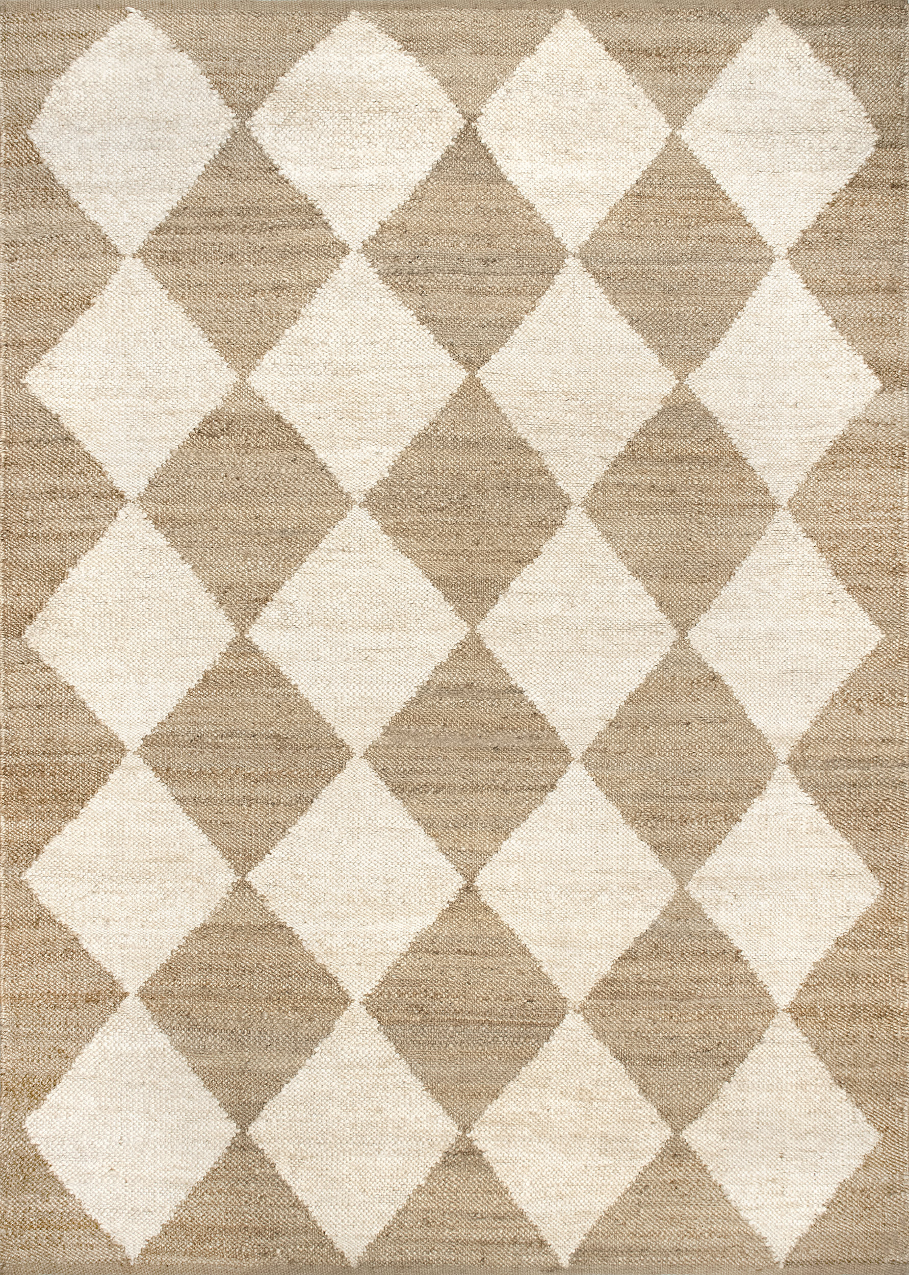 Louie Diamond Checkerboard Jute Rug | Rugs USA