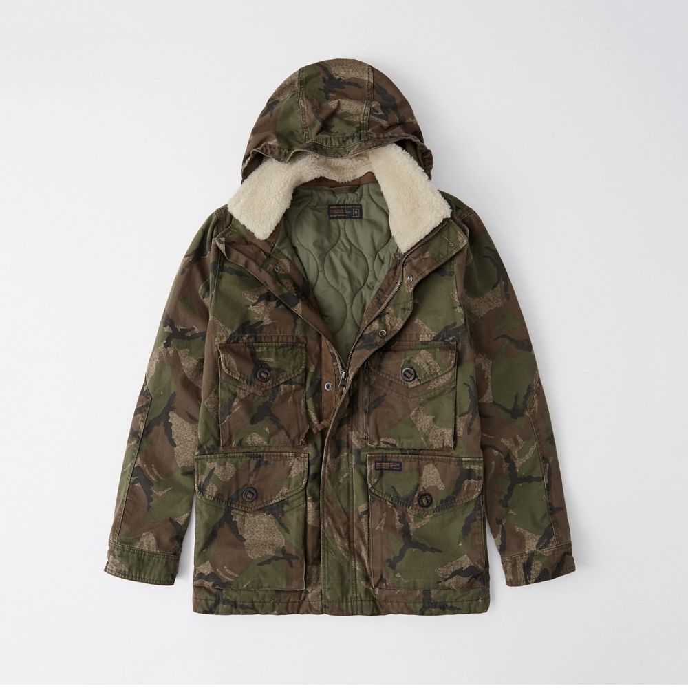 Removable Sherpa Camo Combat Jacket | Abercrombie & Fitch US & UK