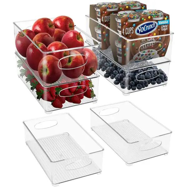 Plastic Storage Bins Stackable Clear Pantry Organizer Box Containers | Bed Bath & Beyond