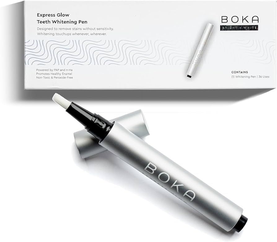 Boka Whitening Express Glow Teeth Whitening Pen - Powered by Pap & Nano-hydroxyapatite - 10 Shade... | Amazon (US)