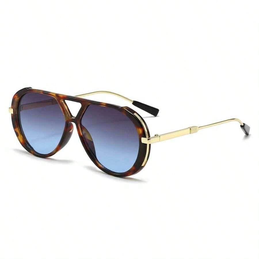 Local1pc Oversized Double Bridge Aviator Glasses Retro Metal Large Frame Geometric Designer Vinta... | SHEIN