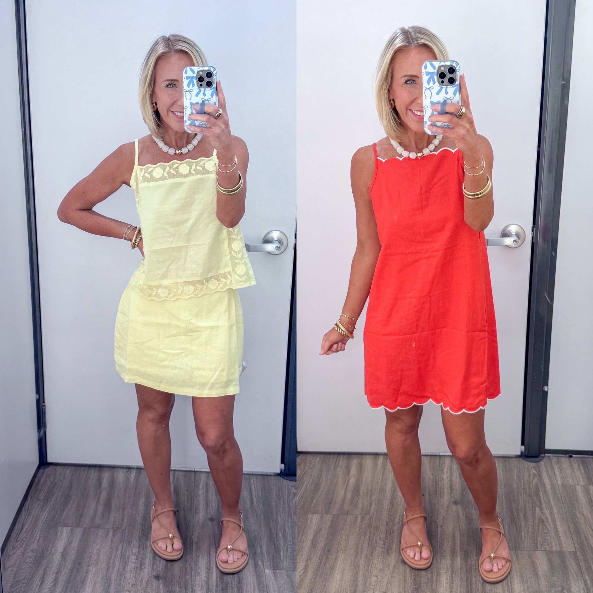 Old Navy - in store try-on. Linen-Blend Micro Skort - size XS. 5 colors. Scalloped-Hem Tank Top - size XS. 2 colors. Scalloped-Edge Apron-Neck Mini Shift Dress - size XS. 2 colors.

#LTKSaleAlert #LTKOver40 #LTKSeasonal