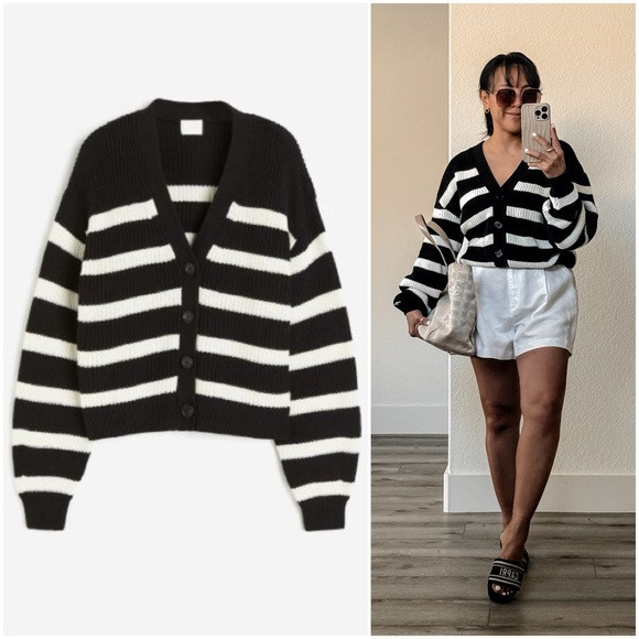 Black/White Striped Cardigan | Poshmark