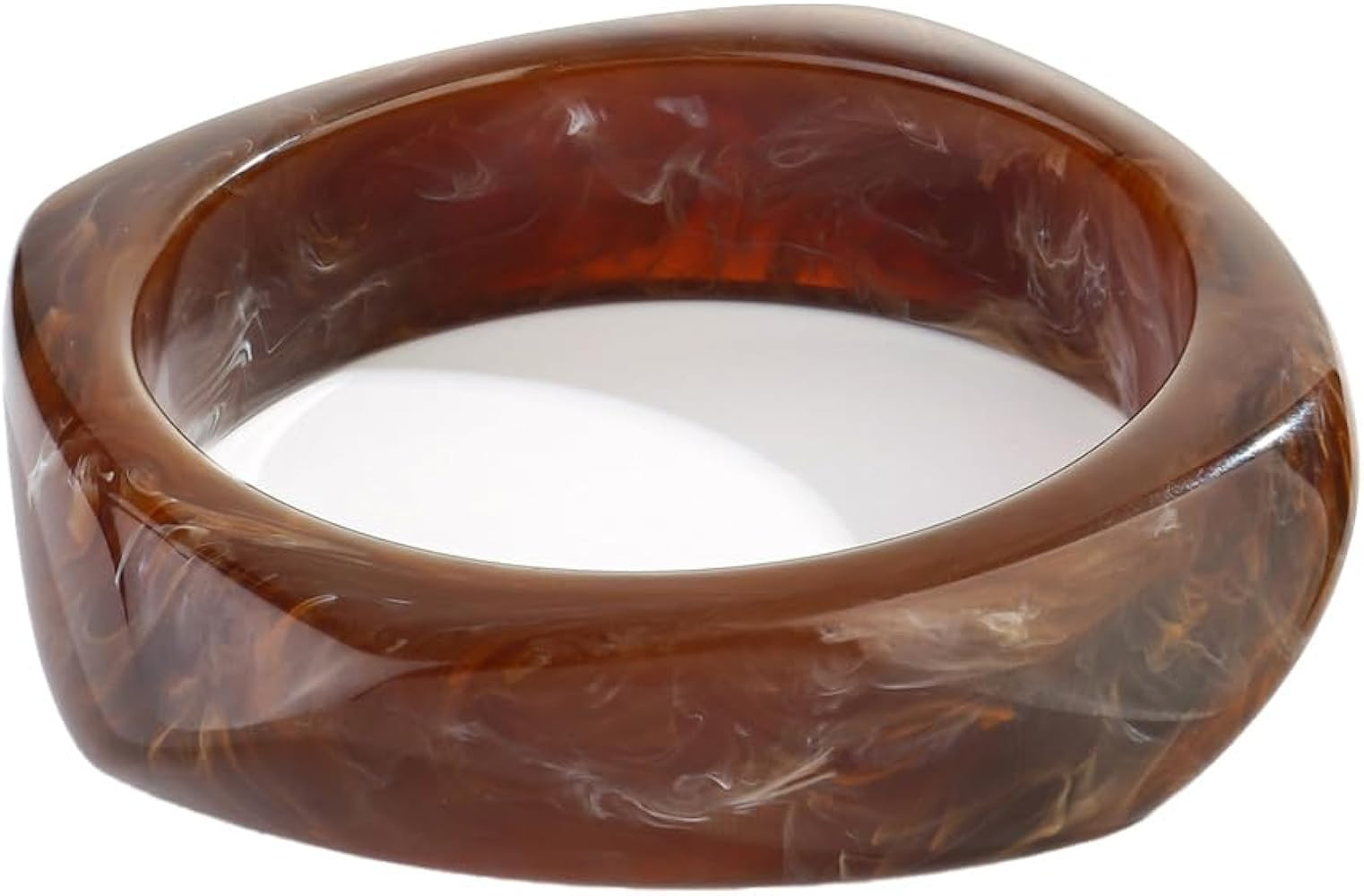 Chunky Acrylic Bangles Bracelets For Women Geometric Acrylic Resin Acetate Mottled Wide Bangle Br... | Amazon (US)