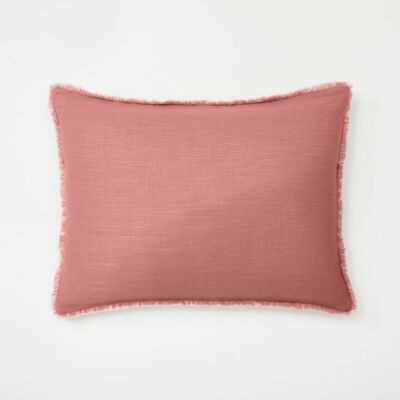 Casaluna Slub Linen Blend Decorative Pillow 26x34 Removable Cover, Rose | eBay US