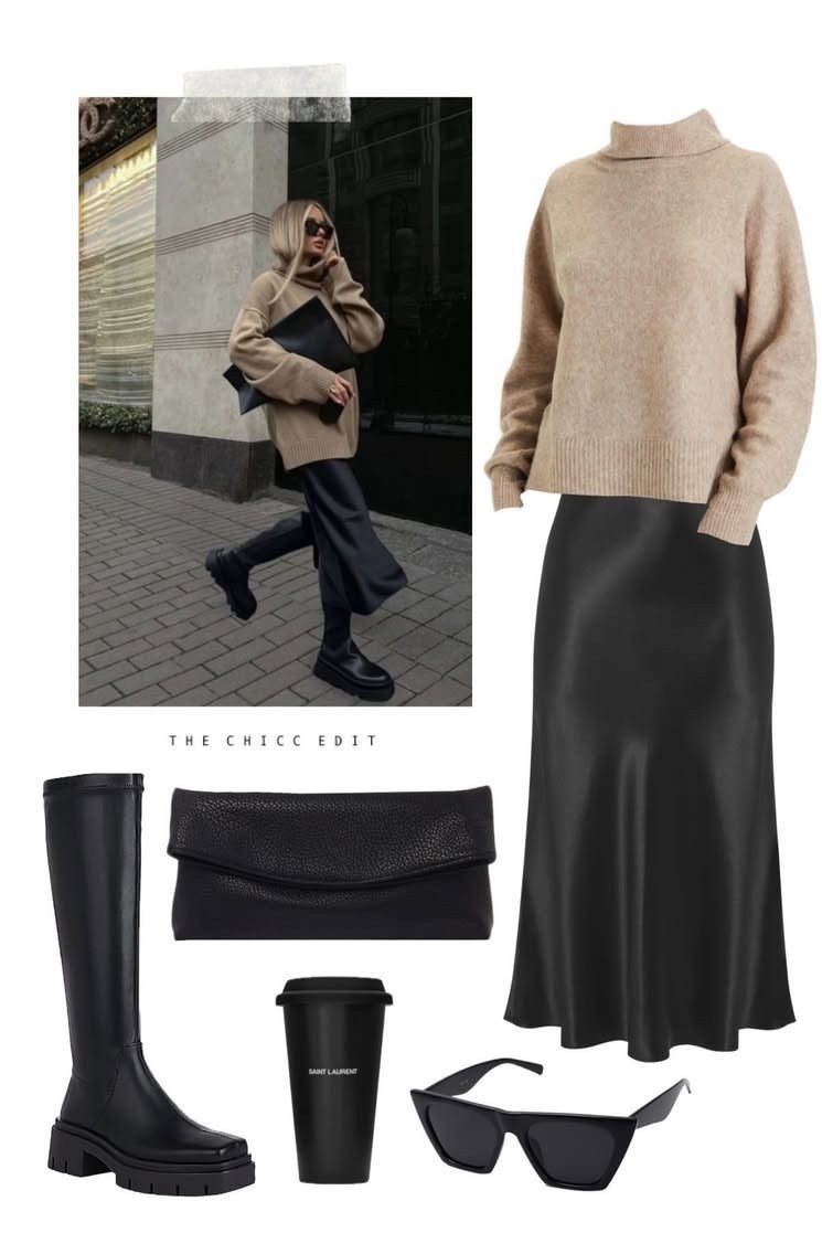 Shop the look 📷

#outfit #ootd #boots #skirt #bag turtleneck sunglasses clutch Ysl Toteme Amazon 

#LTKootd #LTKOver40 #LTKWorkwear