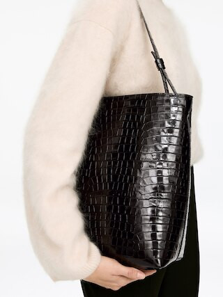 Croc-Effect Leather Tote | Arket UK