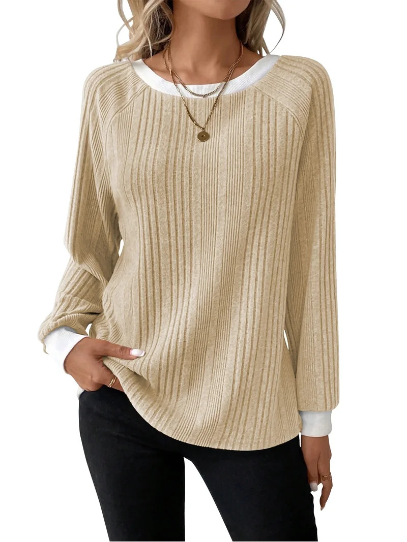 SHIBEVER Long Sleeve Shirts for Women Fall Womens Tops Crew Neck Lightweight Long Sleeve Tops for... | Walmart (US)