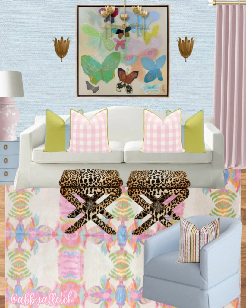 colorful pastel living room inspiration💖🦋





mixed patterns oushak rug pink powder blue grass cloth gold lighting accent chair little design co pillows ottomans curtains butterflies butterfly 

#LTKHome
