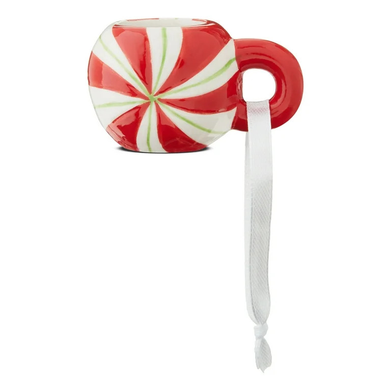 Mr. Christmas Mini Peppermint Mug Ornaments 1.5", Red | Walmart (US)