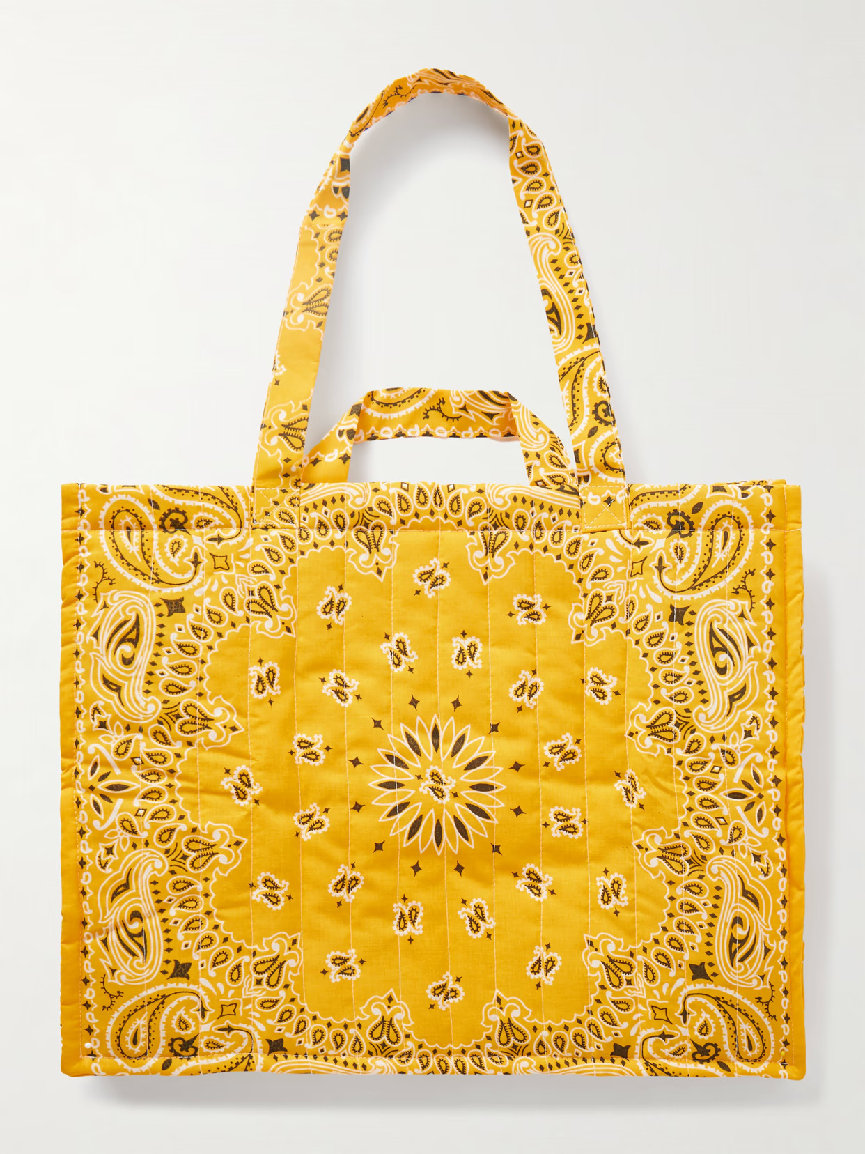 CALL IT BY YOUR NAME - Maxi Cabas Quilted Bandana-print Cotton-poplin Tote - Yellow | NET-A-PORTER (US)