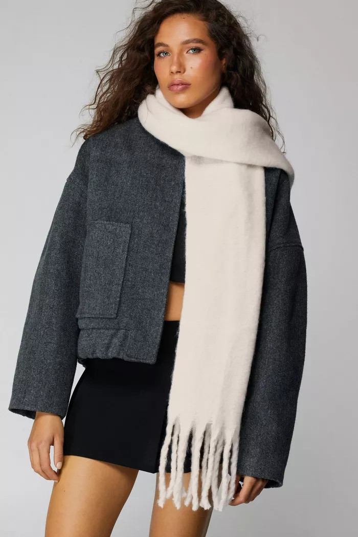 Chunky Fringe Scarf | Boohoo.com (UK & IE)