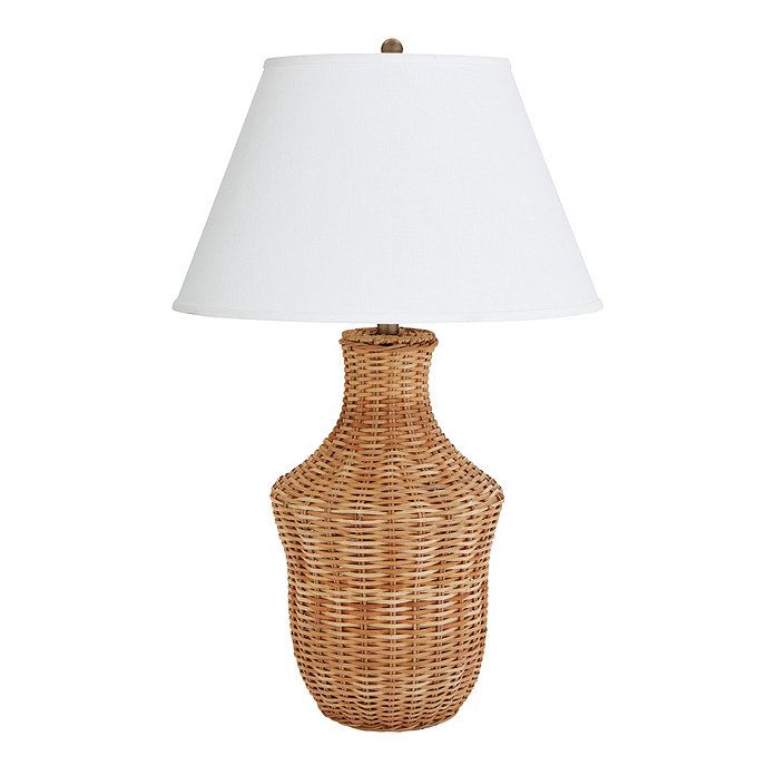 Wilmington Wicker Bottle Table Lamp Base with Drum Shade | Ballard Designs, Inc.