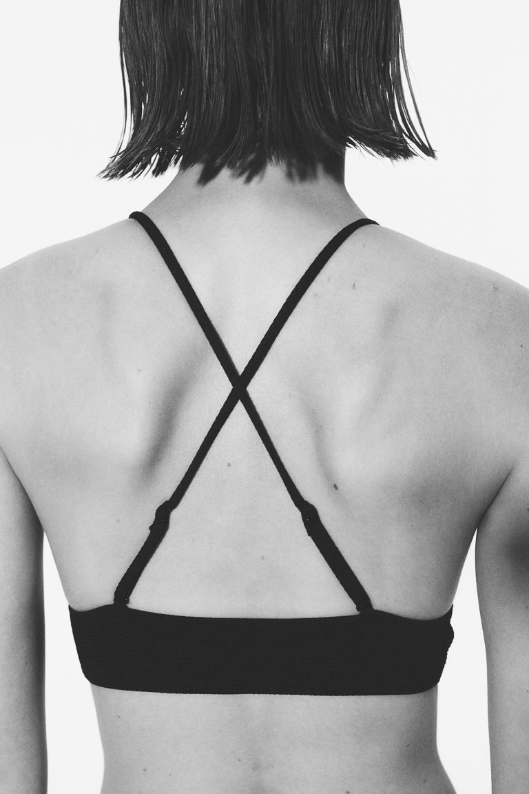 Padded Triangle Bikini Top - Black - Ladies | H&M US | H&M (US + CA)