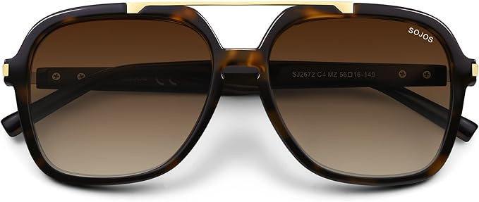 SOJOS Retro Polarized Aviator Sunglasses for Women Men, 70s 80s Trendy Square Aviators Sun Glasse... | Amazon (US)