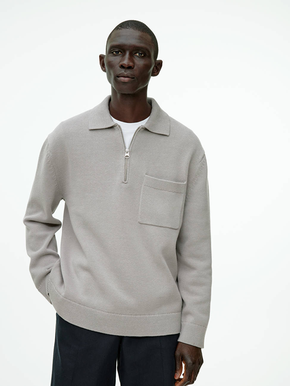 Half Zip Cotton Jumper | ARKET (US&UK)