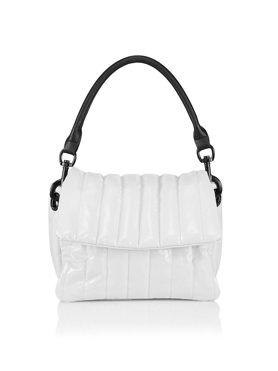 Women's Bar Quilted Shoulder Bag - Ivory Patent | Saks Fifth Avenue