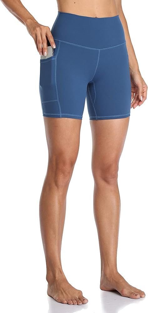 Colorfulkoala Women's High Waisted Biker Shorts with Pockets 6" Inseam Workout & Yoga Tights | Amazon (US)
