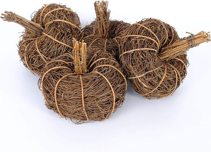 4pcs Artificial Pumpkins Mini Pumpkins Decorative Grapevine Pumpkins for Bowl or Vase Display Fes... | Amazon (US)