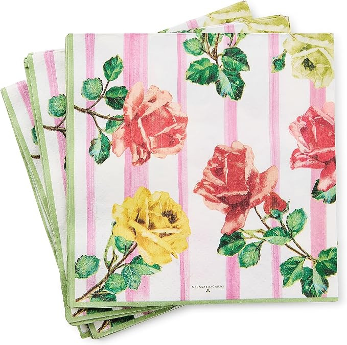 MACKENZIE-CHILDS Dinner Paper Napkins, Stylish Paper Dinner Napkins, Garden Gala | Amazon (US)