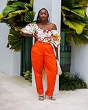 The Drop Women's Fire Orange Tapered Twill Pant by @tenickab | Amazon (US)