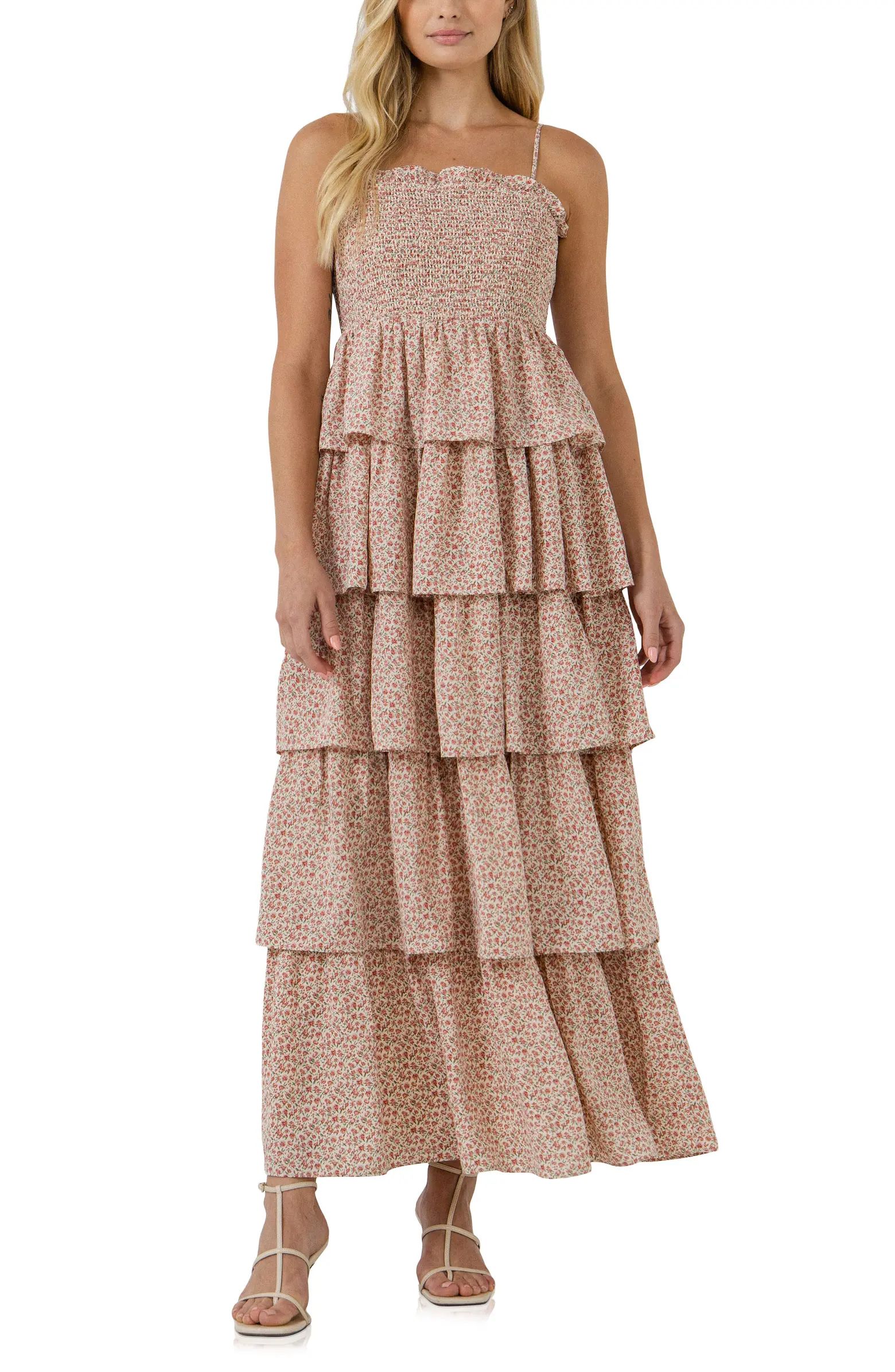 Free the Roses Smocked Tiered Floral Maxi Dress | Nordstrom | Nordstrom