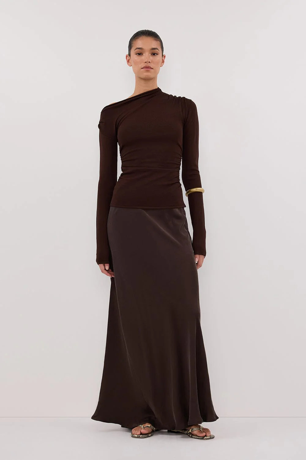 ARIEL CHOC SLEEVED KNIT TOP | DISSH