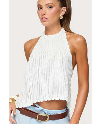 Women's Ivey Backless Crochet Halter Top | Macy's