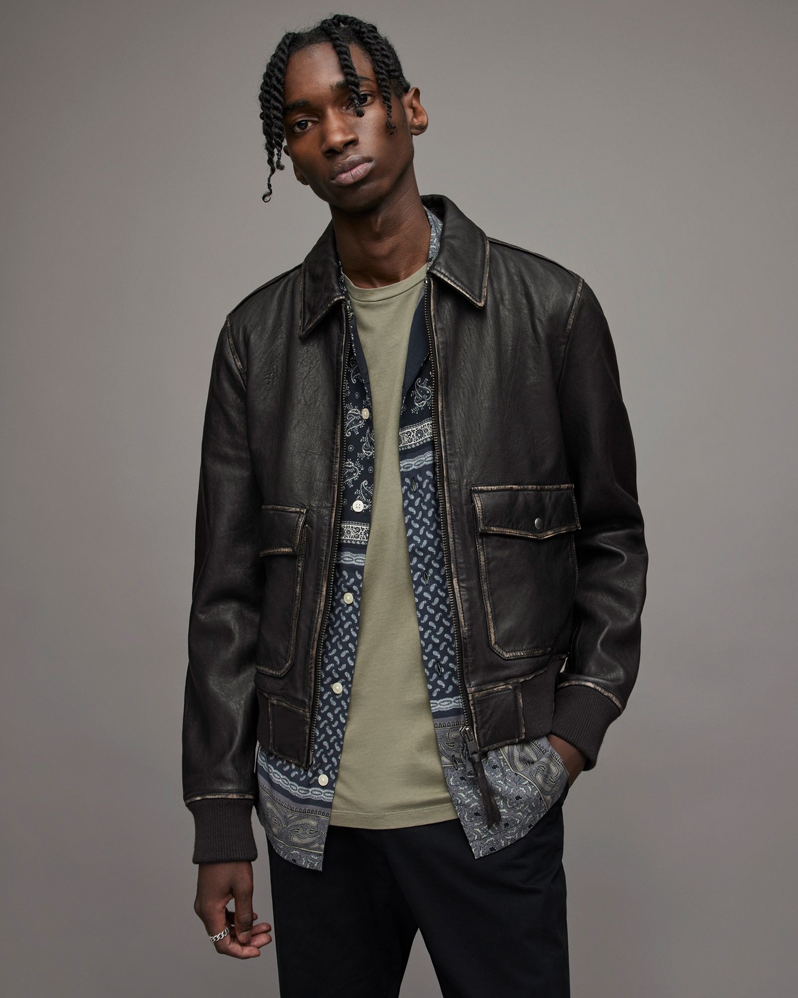 Leroy Leather Jacket | AllSaints UK