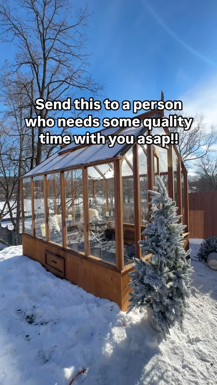 Loving the Winter wonderland vibes here in Upstate New York ❄️🇺🇸 Taking a few quiet minutes to sip tea in our greenhouse @sturdibuiltgreenhouse it’s become our little escape from the chaos so in love!! 

#winter #winterescape #winterwonderland #teatime #greenhouse #bestie #metime #couplegoals #fyp #greenhousegardening #winteradventures #detox #vacay #selfcare #relaxing #newyork #wintervibes #bestfriend #gardening #backyard