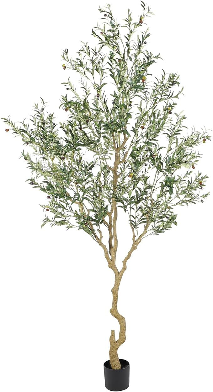 Tall Faux Olive Tree，9ft（108in） Realistic Potted Silk Artificial Olive Tree， Fake Olive T... | Amazon (US)
