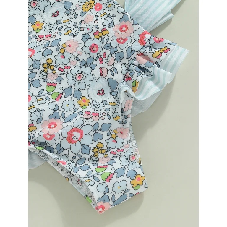 Toddler Baby Girl One Piece Swimsuit Floral Strap Sleeveless Bathing Suit Backless Ruffles Swimwe... | Walmart (US)