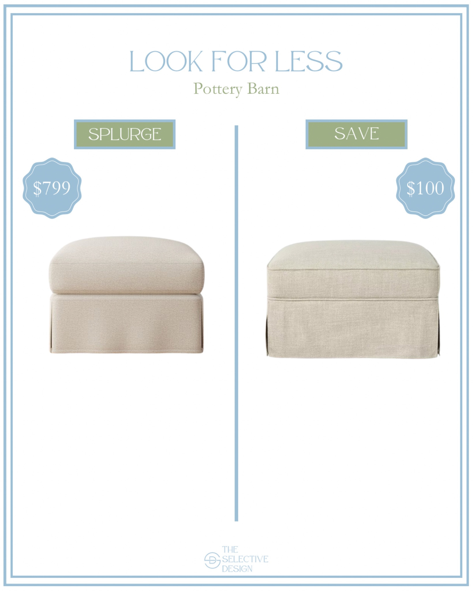 Pottery Barn look for less 👏🏼 

Home decor designer dupe, home decor dupe, home decor look for less, splurge or save, timeless affordable home decor, spot the dupe, Grandmillennial home decor, southern traditional home decor, timeless home decor, upholstered ottoman, beige ottoman, classic ottoman, timeless ottoman, traditional ottoman, ottoman coffee table, target ottoman, target home decor, studio McGee 

#LTKSaleAlert #LTKStyleTip #LTKHome