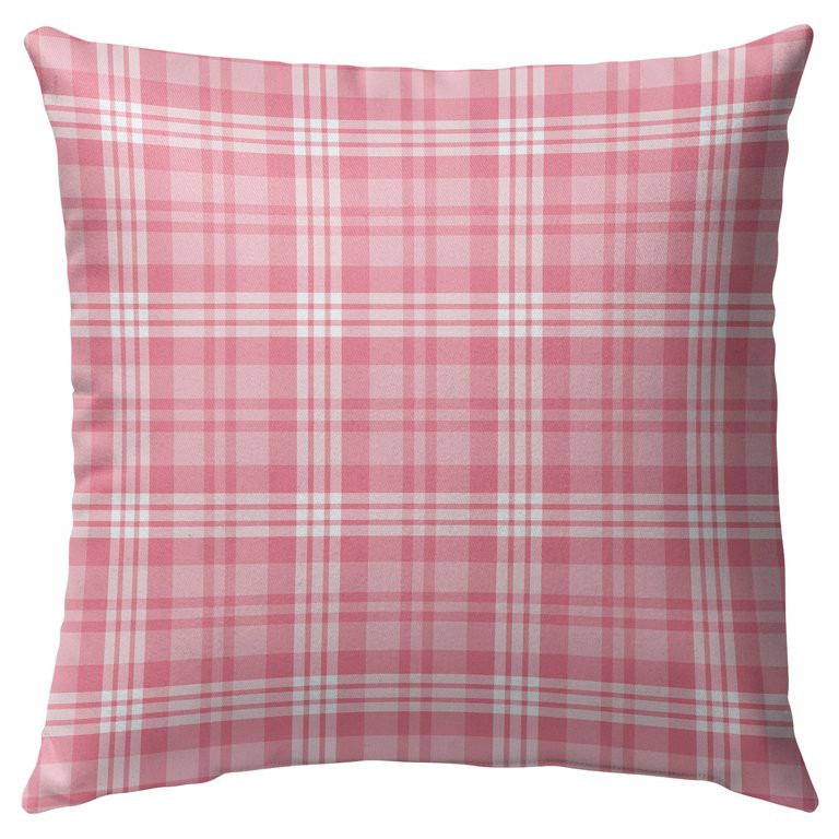 Kavka Designs Be Mine Pink Plaid Outdoor Pillow | Walmart (US)