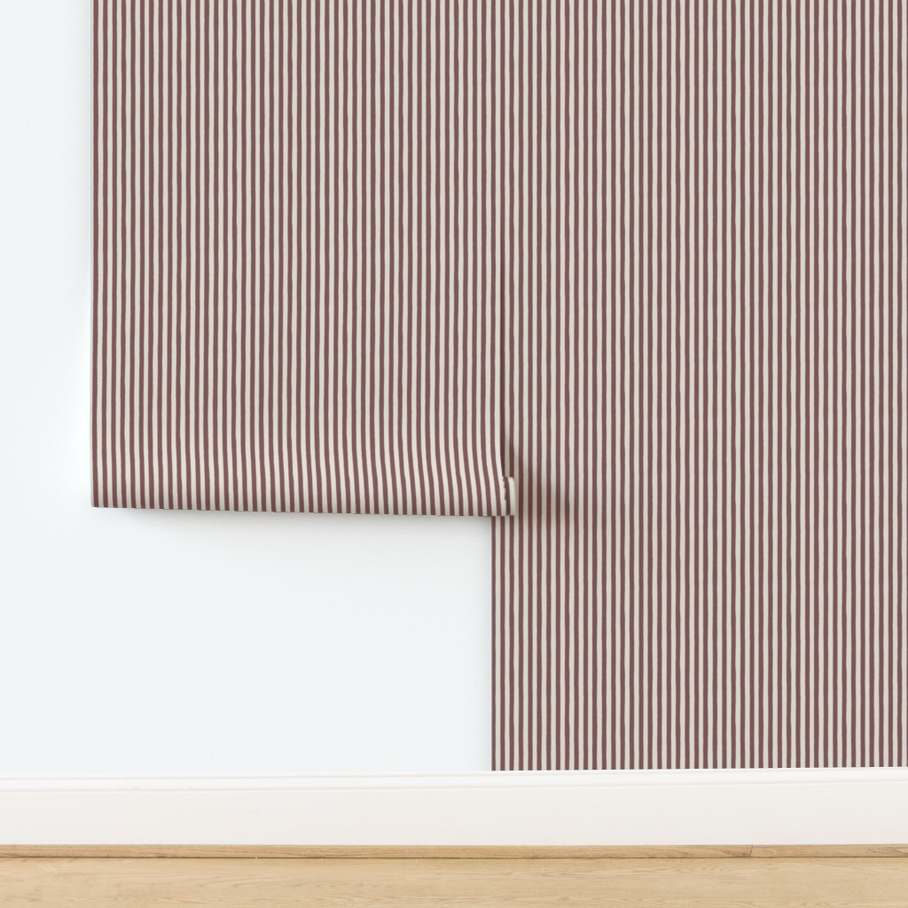 (S) Textured Thin Stripes Rose Brown and Pearly White Cream Minimal Earth Wallpaper | Spoonflower | Spoonflower