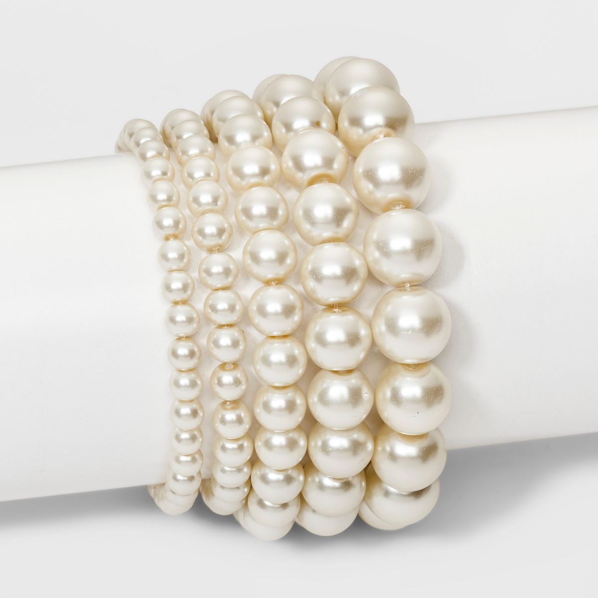 Faux Pearl Stretch Bracelet 5pc - A New Day™ White, Mothers Day Bracelet, Cinco De Mayo, CasualOOTD | Target