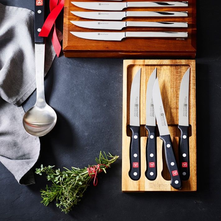 Wüsthof Gourmet 4-Piece Knife Set in Acacia Tray | Williams-Sonoma