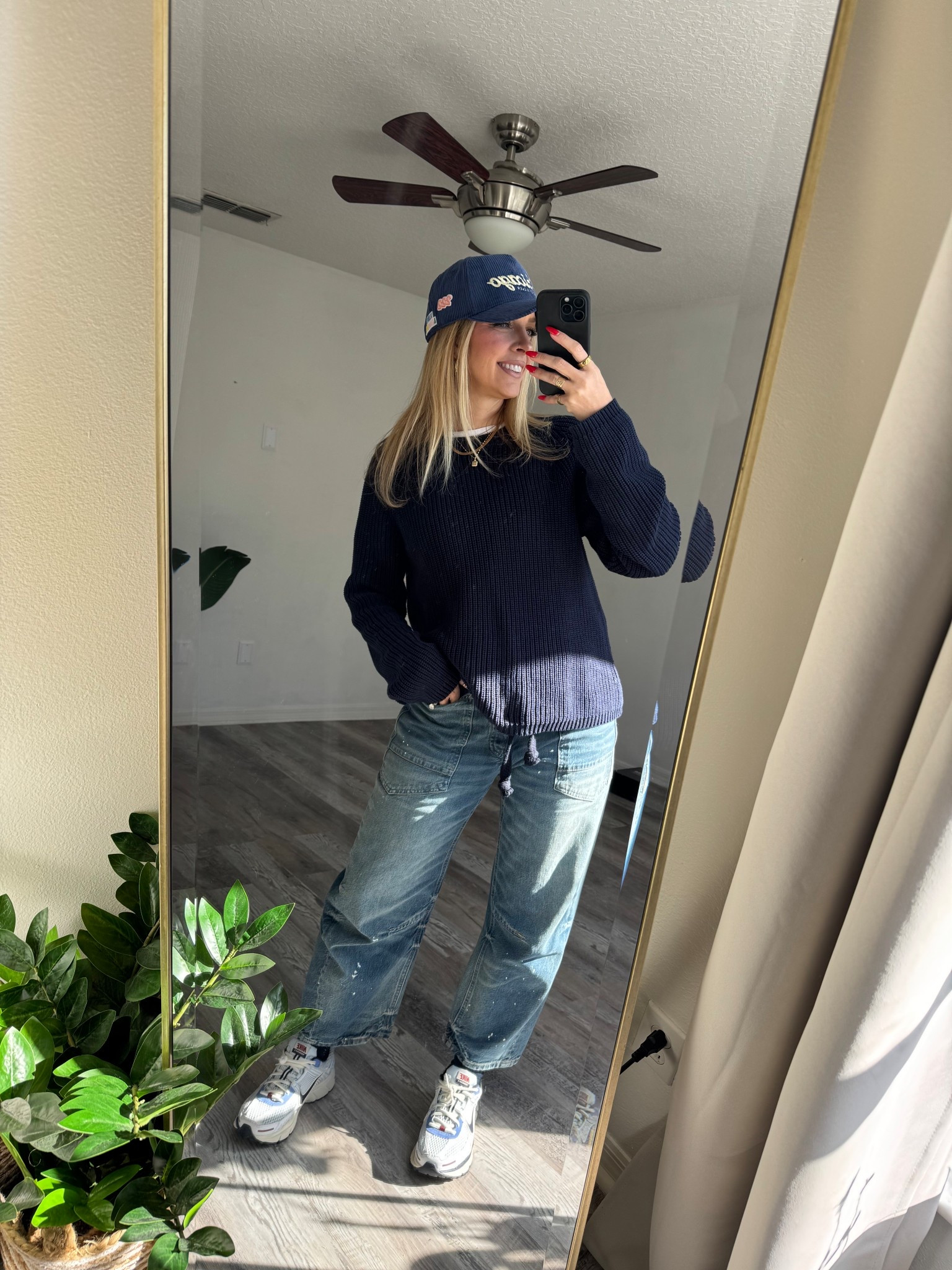 Free people jeans quince sweater Nike sneakers 

#LTKmomlife #LTKOver40 #LTKootd